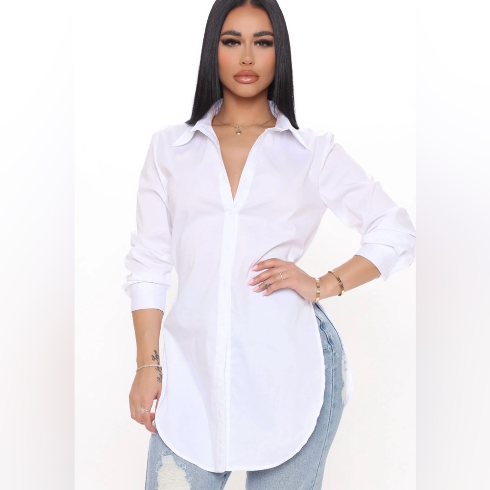 Fashion Nova Poplin Shirt size XL